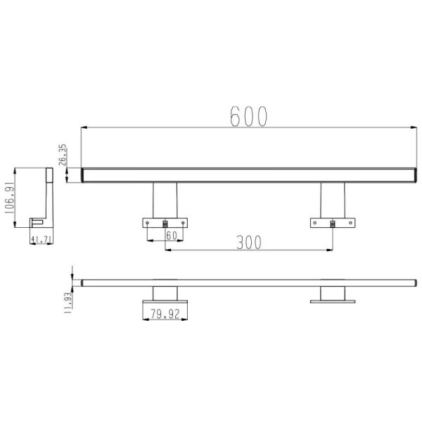 Luxx led lámpa 600mm fekete - NC-LE80-Black - Image 3