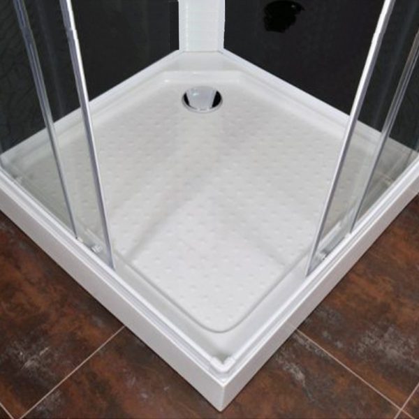 Polo Black II 90x90 cm szögletes fekete hátfalas zuhanykabin zuhanytálcával - Image 9