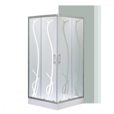Spirit Bamboo 90x90 cm szögletes zuhanykabin, zuhanytálcával - SB90A_AKSZ90ZT