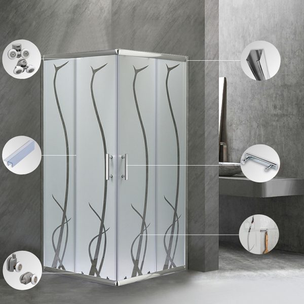 Spirit Bamboo 90x90 cm szögletes zuhanykabin, zuhanytálca nélkül - SB90A - Image 5