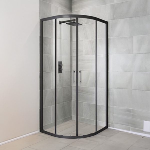 Spirit Clear 80x80 cm íves zuhanykabin zuhanytálca nélkül fekete - SC80SB - Image 2