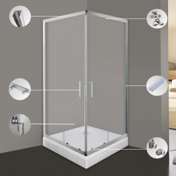 Spirit Clear 90x90 cm szögletes zuhanykabin, zuhanytálcával -SC90A_AKSZ90ZT - Image 5