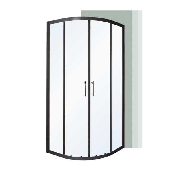 Spirit Clear 90x90 cm íves zuhanykabin zuhanytálca nélkül fekete - SC90SB