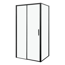 Silves 80x100 cm aszimmetrikus nyílóajtós zuhanykabin zuhanytálca nélkül fekete profillal - SILVES100X80