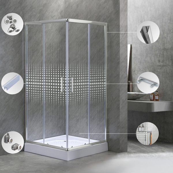 Spirit Mátrix 90x90 cm szögletes zuhanykabin, zuhanytálcával - SM90A_AKSZ90ZT - Image 5