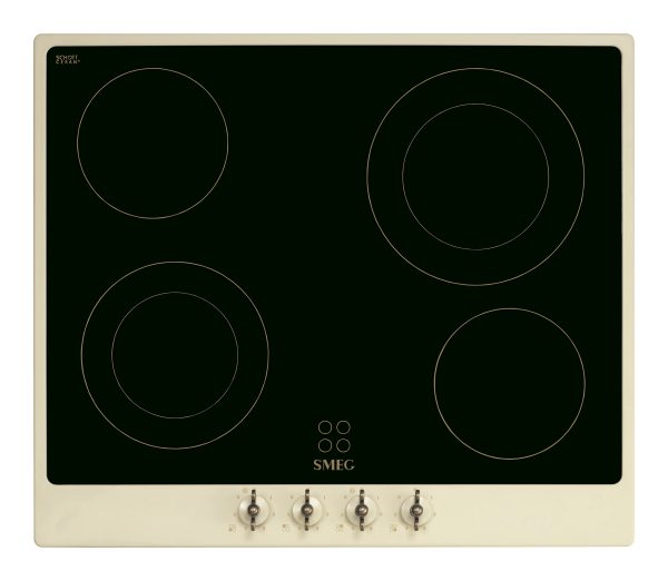 SMEG KERÁMIA FŐZŐLAP, Colonial design, 60 cm, 4 főzőzóna, bézs