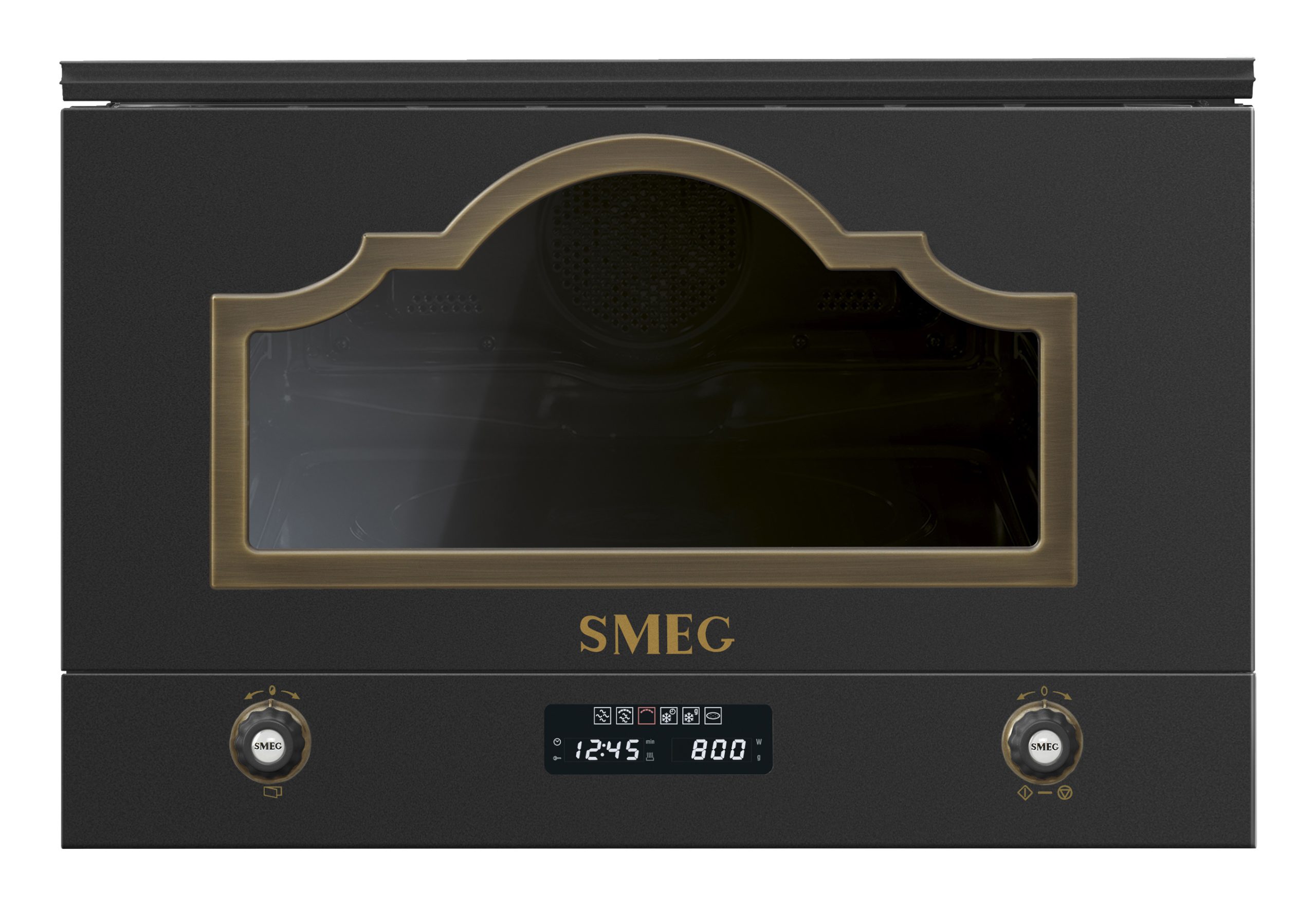 SMEG MIKROHULLÁMÚ SÜTŐ, Cortina design, beépíthető, 22 liter, antracit - MP722AO