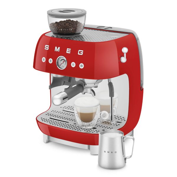 SMEG ŐRLŐVEL KOMBINÁLT ESPRESSO KÁVÉFŐZŐ, piros - Image 3