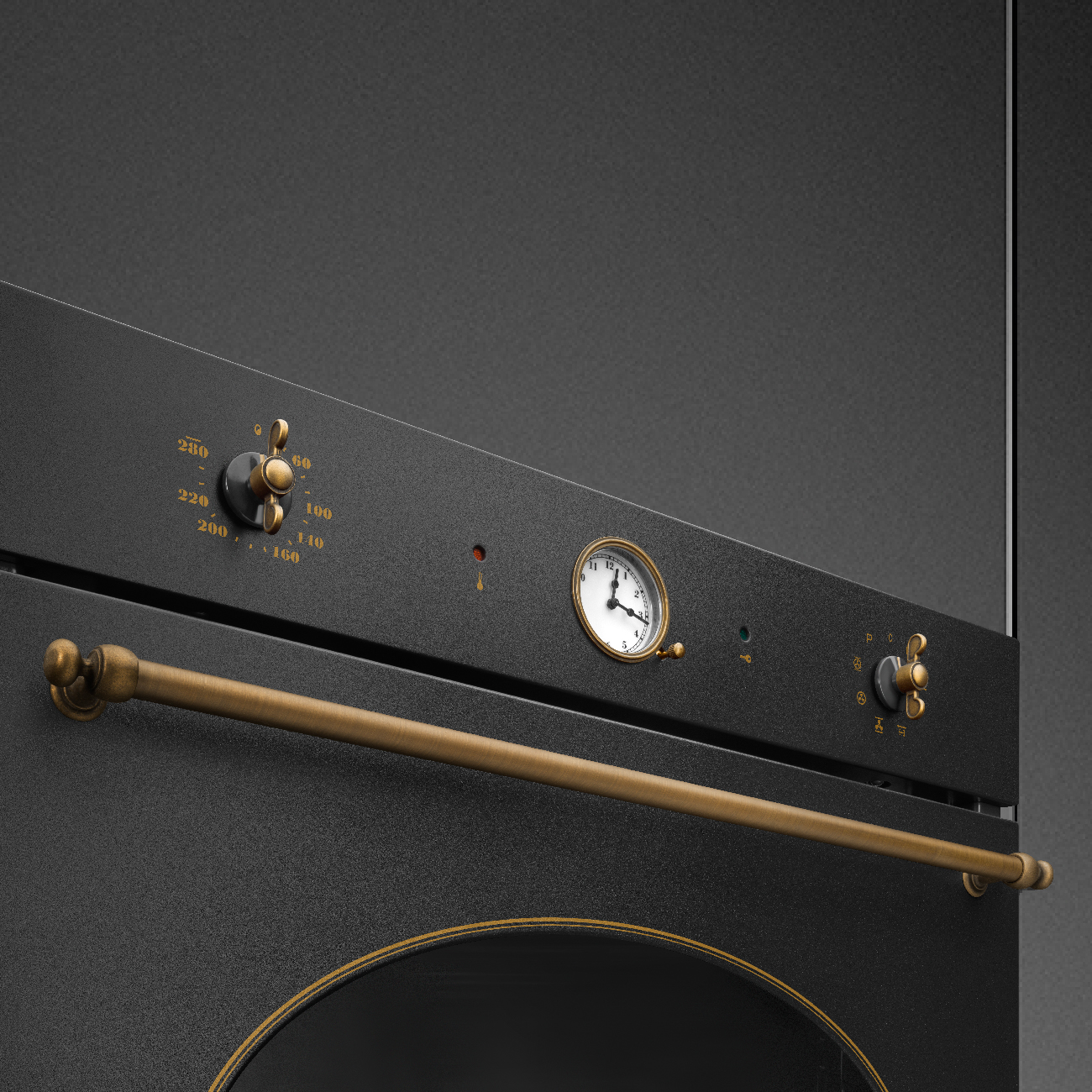 SMEG PIROLITIKUS HŐLÉGKEVERÉSES SÜTŐ, Colonial design, 60 cm, analóg, antracit - SFP805AO - Image 5