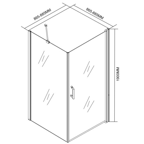 Simple nyílóajtós szögletes zuhanykabin zuhanytálca nélkül - Image 8