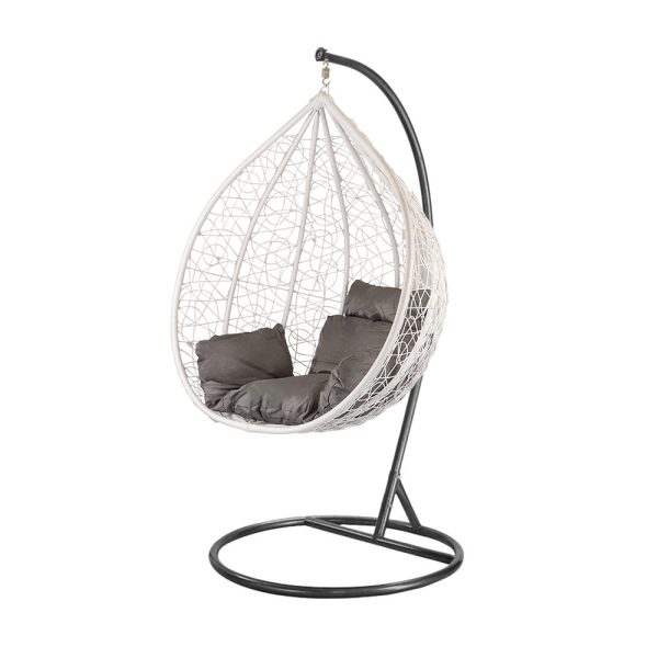 Havanna függőfotel fehér-fekete színben - SW-007-White-AN_SW-007-STBL