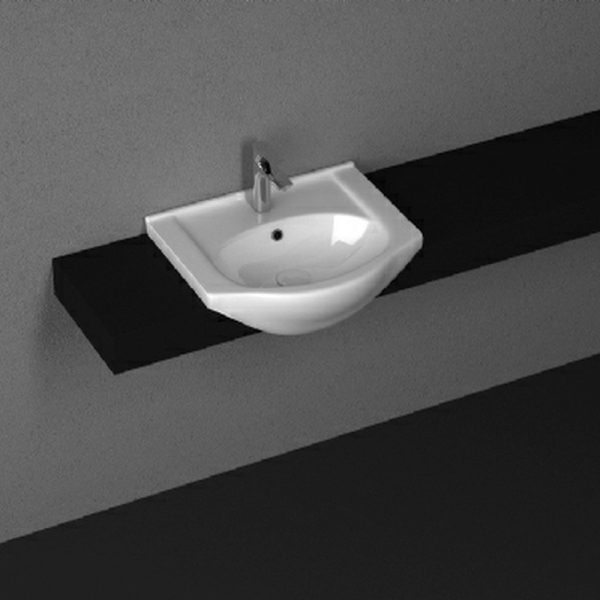 V55 szárnyas kerámia mosdó 55x42 cm - Image 2