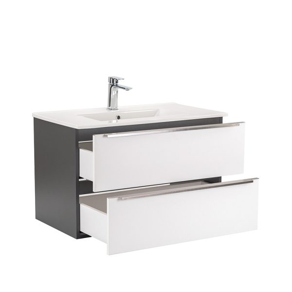 Vario Trim 80 komplett fürdőszoba bútor antracit-fehér - Vario049-k - Image 5