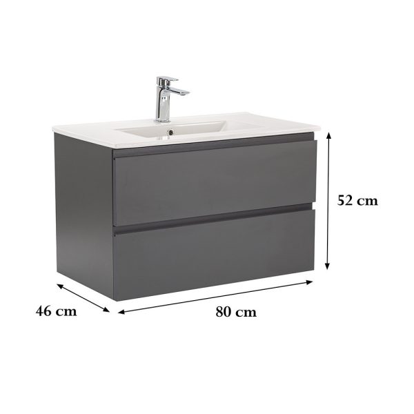 Vario Pull 80 komplett fürdőszoba bútor antracit-antracit - Vario059-k - Image 3