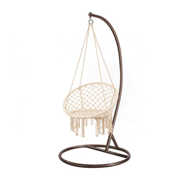 Cardenas függőfotel állvánnyal bézs-barna - WST-01-Beige_SW-007-STBR