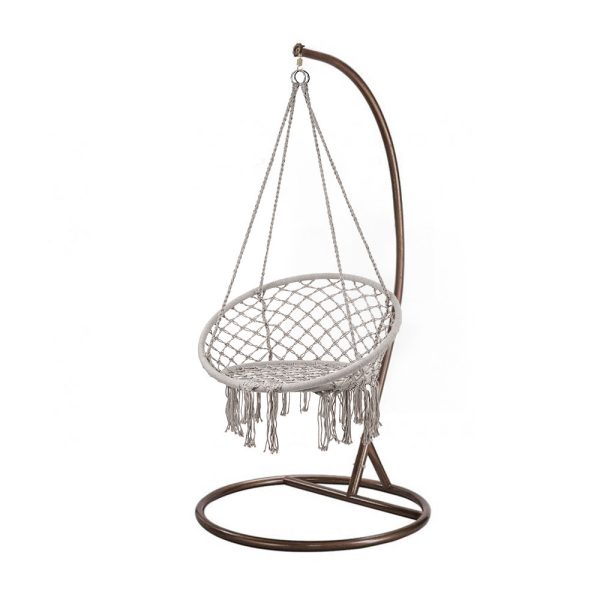 Cardenas függőfotel állvánnyal szürke-barna - WST-01-Grey_SW-007-STBR