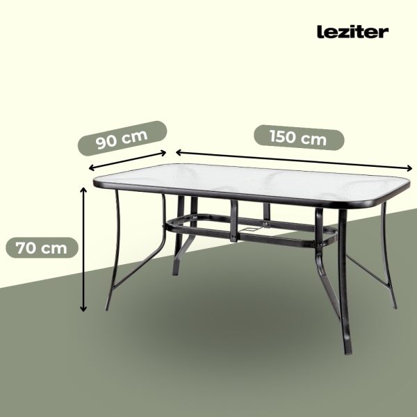 Canillo fémvázas üveg kerti asztal - XY-ST1590 - Image 2