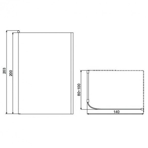 Zeta 140x200 cm Walk-In zuhanykabin - Image 3