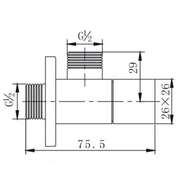 ZKSS1/2x1/2 szögletes sarokszelep szálcsiszolt nikkel - Image 2