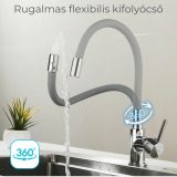 Corin álló mosogató csaptelep flexibilis kifolyócsővel szürke - Image 2