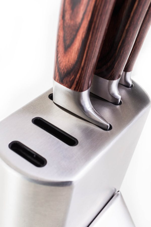 G21 Gourmet Steely 5 db-os kés szett + rozsdamentes acél tartóval - Image 3