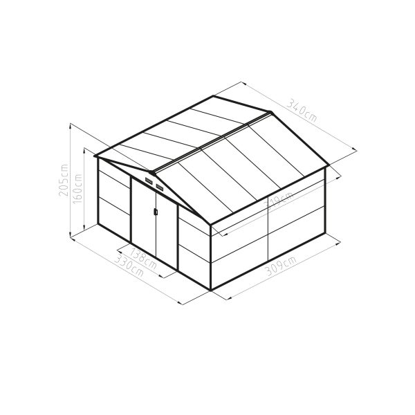 G21 GAH 1085 kerti tároló - 340 x 319 cm, zöld - Image 3