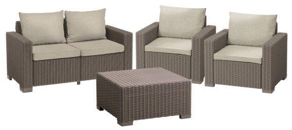 Keter California kerti bútor szett 2+2+2 cappuccino - 610049