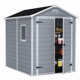 Keter MANOR 6 x 8 DD kerti tároló szürke / fehér, padlóval - Image 2