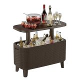 Keter Bevy Bar Cool kerti asztal, barna rattan - Image 4