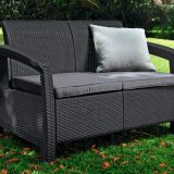 Keter Corfu kerti bútor love seat kétszemélyes kanapé, grafitszürke - Image 2