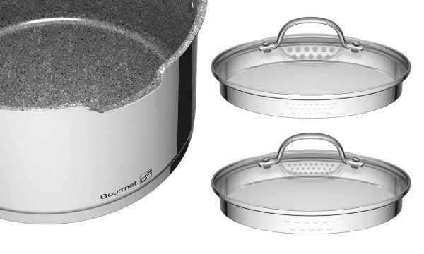G21 Gourmet Miracle edénykészlet szűrővel, 13 darab, rozsdamentes acél/greblon - 6352110 - Image 10
