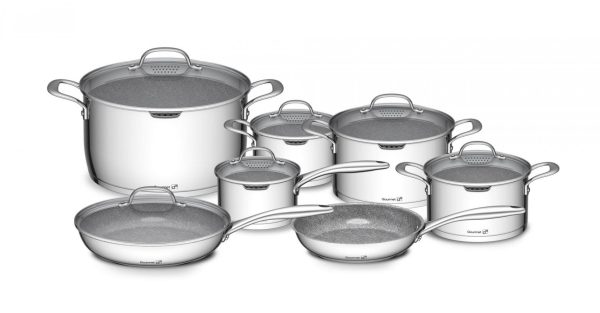 G21 Gourmet Miracle edénykészlet szűrővel, 13 darab, rozsdamentes acél/greblon - 6352110