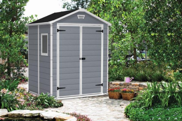 Keter MANOR 6 x 5 DD kerti tároló, szürke / fehér, sérült csomagolás - Image 3