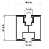 G21 40x40 mm-es alumínium profil hatszögletű csavarhoz és négyszögletes anyához, 6 m - Image 4