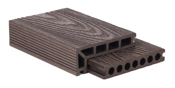 G21 padlóburkolat 2,5 x 14,8 x 400 cm, Dark Wood kerek lyukakkal, WPC - Image 6
