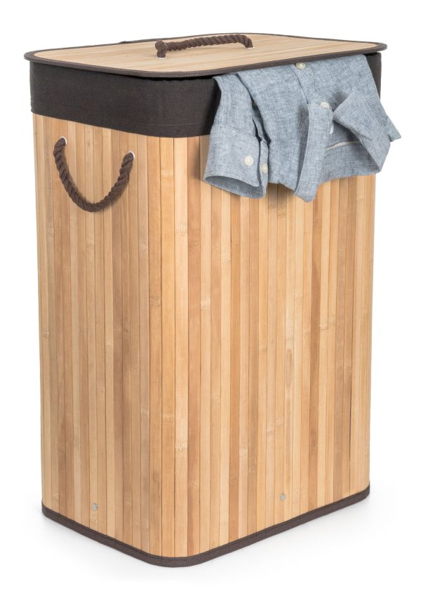 G21 szennyeskosár 72 l, bambusz barna kosárral - Image 3