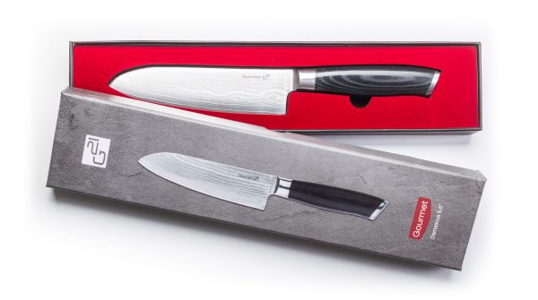 G21 Gourmet Damascus késkészlet bambusz blokkban 4 db + köszörűkő - Image 7