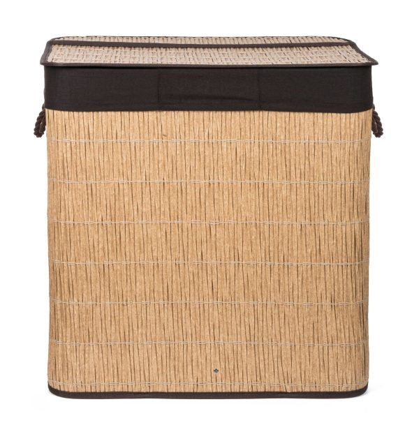 G21-es 150 literes szennyeskosár elválasztókkal, rattan utánzat, barna betéttel - Image 2