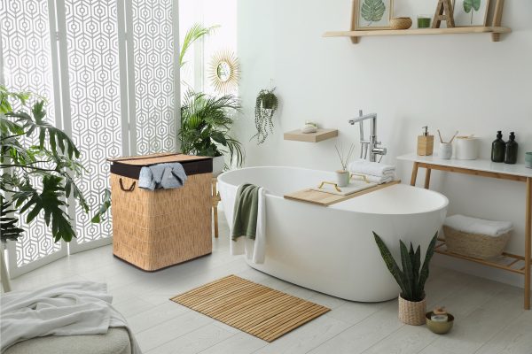 G21-es 150 literes szennyeskosár elválasztókkal, rattan utánzat, barna betéttel - Image 8