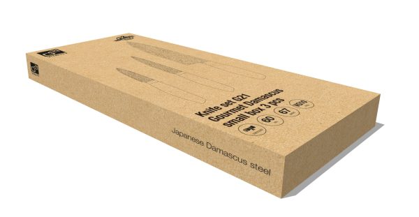 G21 Gourmet Damaszkuszi small box 3 db-os késkészlet, zebrawood markolattal - Image 8
