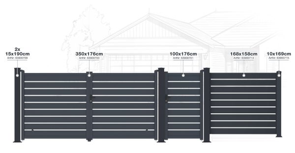 Kapu G21 Reno 350x176 cm kétszárnyú, antracit színű - Image 6