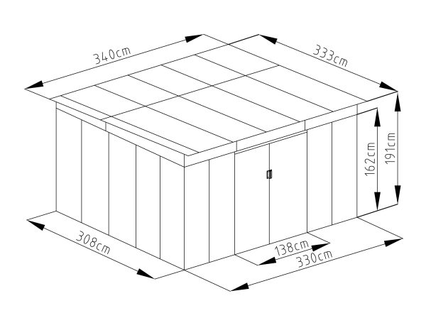 Kerti ház G21 GRAH 1132 - 340 x 333 cm, metálszürke - Image 6