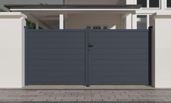 G21 Orlando 350x158 cm-es kétszárnyú kapu, antracit színben - Image 5