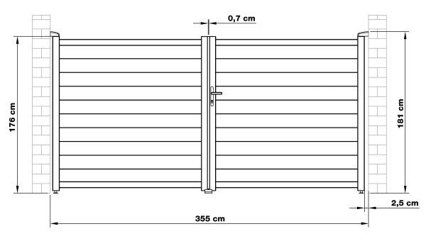 G21 Orlando 350x173 cm-es kétszárnyú kapu, antracit színben - Image 9