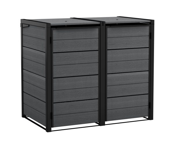 Kerti tároló Keter Hide Away 2x 120 l-es kukákhoz, szürke