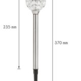 LED-es szolárlámpa leszúrható hidegfehér szálcsiszolt fém+üveg - 370 mm - Image 3