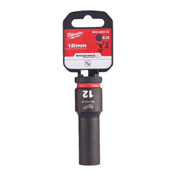 Milwaukee 1/2' Dugókulcs hatlapú 78 mm gépi, hosszú, 12 mm 1 db