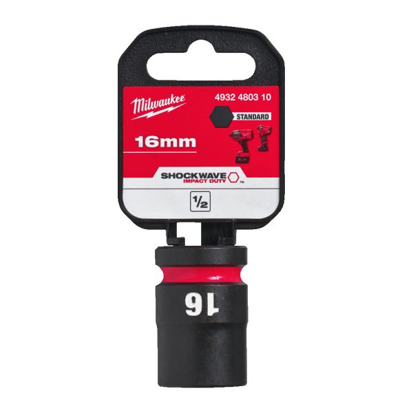 Milwaukee 1/2' Dugókulcsbetét hatlapú, gépi, rövid 16 mm - 1 db
