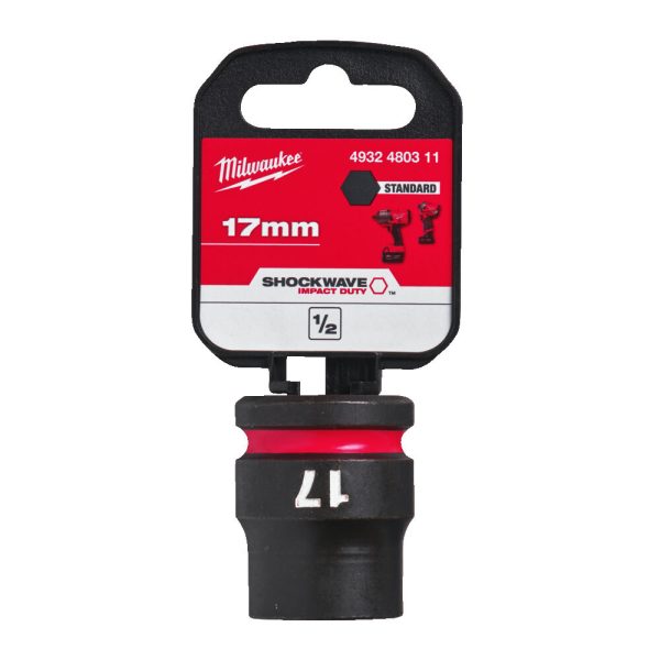 Milwaukee 1/2' Dugókulcsbetét hatlapú, gépi, rövid 17 mm - 1 db