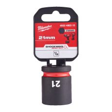 Milwaukee 1/2' Dugókulcsbetét hatlapú, gépi, rövid 21 mm - 1 db